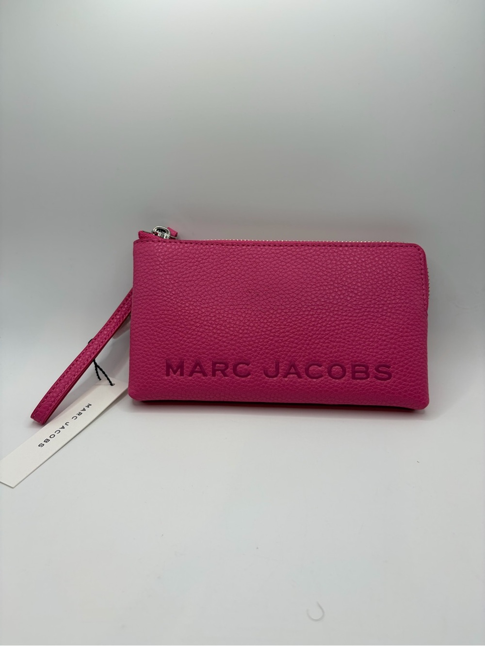 Marc Jacobs Fuchsia Pebbled Leather Zip Wristlet